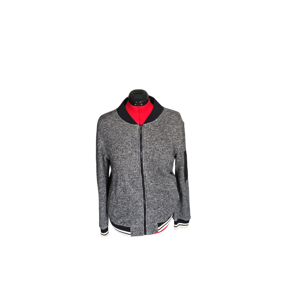 Union gray speckled bomber jacket with pockets, size small**